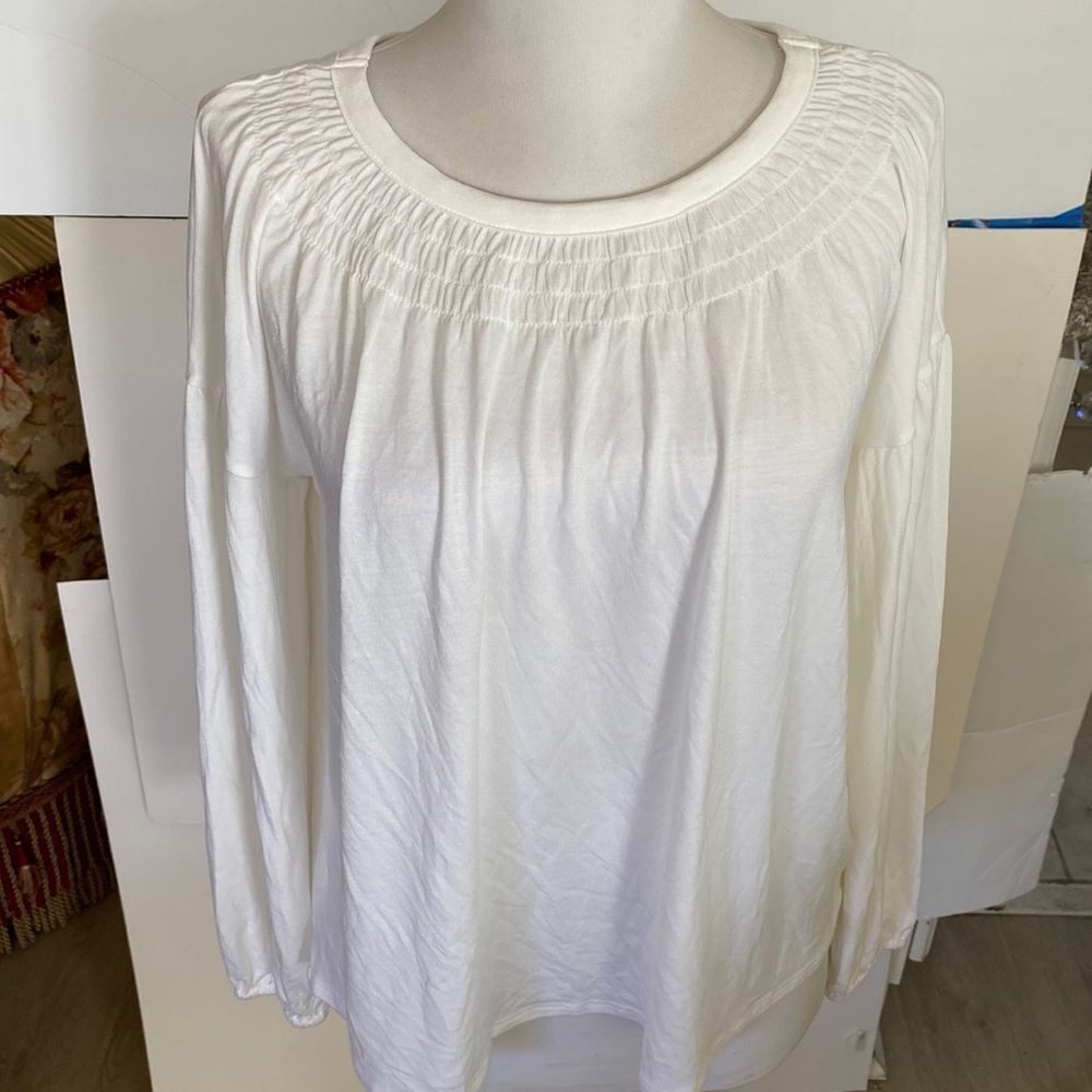 White Elastic Top  Sleeve 67 Modal 29 Polyester 4Elastane Brand New